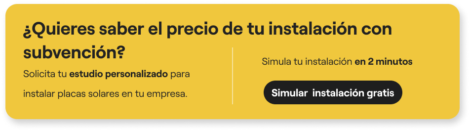 presupuesto placas solares en empresas con subvenciones